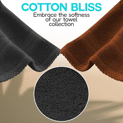 100% Cotton Hand Towel Set – Soft, Absorbent Towels for Bathroom, Kitchen & Gym Use – Durable, Reusable & Machine Washable Towels - Multi-Color, 16 x 28 Inches, Pack of 6