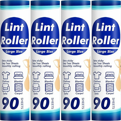 360 Sheets Sticky Lint Rollers Refills for 9.45'' Width Large Lint Roller, Floor Lint Roller Refills