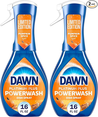 Dawn Powerwash Spray,Dish Soap,Dishwashing Liquid,Pumpkin Spice,1 Starter Kit,16 Fl Oz,(Pack of 2)