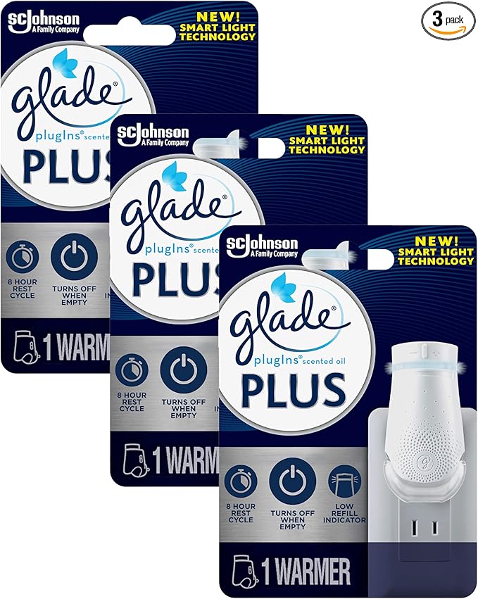 Glade PlugIn Plus Air Freshener Warmer, Holds Scented Oil Refill, 1 Count (Pack of 3)