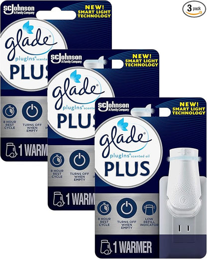 Glade PlugIn Plus Air Freshener Warmer, Holds Scented Oil Refill, 1 Count (Pack of 3)