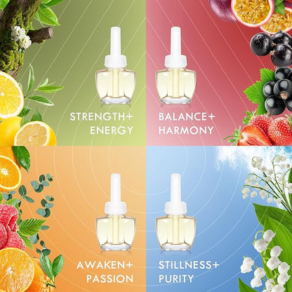 Plug In Air Freshener Refills 8 Pack - Fresh floral, Fruity scent, Complex fragrance, Woody Scented Refill for Home, Bedroom, Bathroom Use, Compatible with Air Wick & Glade, Not Include Glade Plus