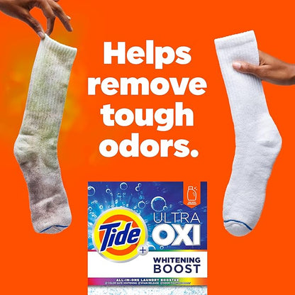 Tide Ultra Oxi Whitening Boost, 57 oz, All in One Laundry Booster, Color Safe Whitening, Stain and Odor Fighter