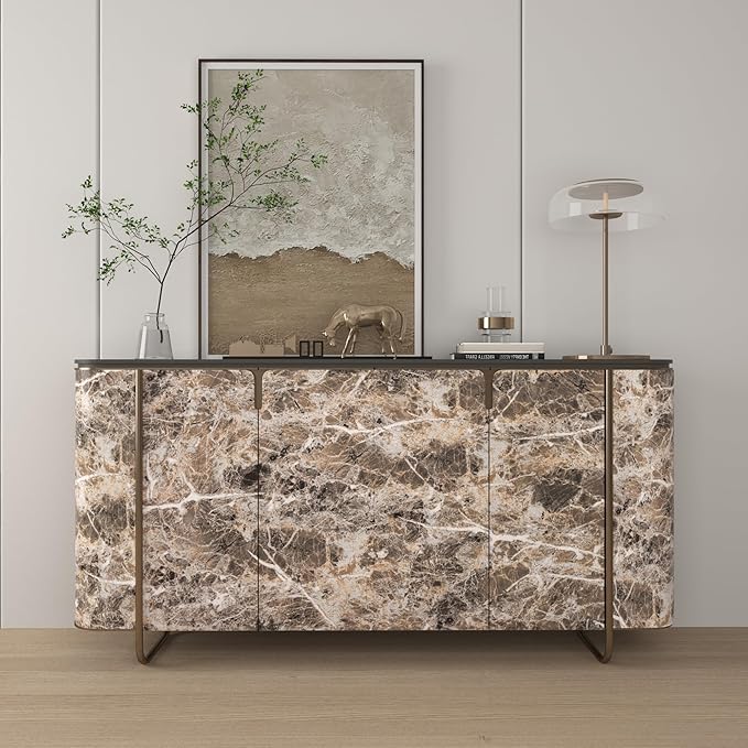 JSEVEM 24"×197" Extra Thick Brown White Marble Wallpaper Peel and Stick Waterproof Brown Marble Contact Paper Vinyl DIY Faux Granite Wall Tile Stickers for Kitchen Bedroom Walls Bathroom Countertops