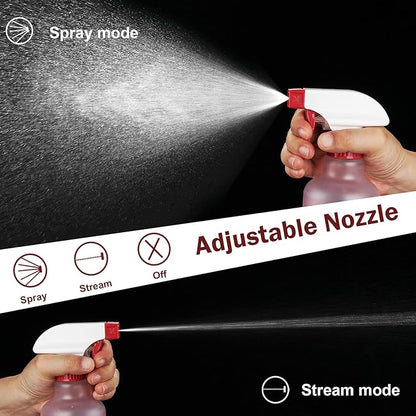 Spray Bottles 16.9oz/500ml Plastic Spray Bottle for Hair Mist/Stream Empty Spray Bottle Heavy Duty Refillable Containers for Cleaning Solutions, Plants Gradient 2 Pack (Red)