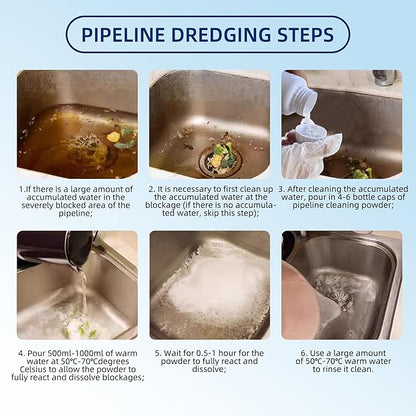 Sink Drain Cleaner, Pipeline Dredging Agent, Unclog Shower Drain, Pipe unblocking for toilets, Tubs, Shower or Sink Drains, Unclogs and Hair 9.2oz
