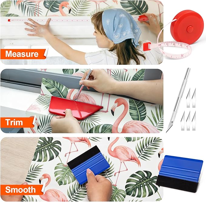 WRAPXPERT Wallpaper Tools, Wallpaper Kit for Peel and Stick Wall Paper Applying, Smoothing Tool Kit for Applying Adhesive Backsplash Tile, Window Film Installation, for Bathroom/Bedroom/Kitchen