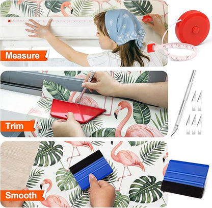 WRAPXPERT Wallpaper Tools, Wallpaper Kit for Peel and Stick Wall Paper Applying, Smoothing Tool Kit for Applying Adhesive Backsplash Tile, Window Film Installation, for Bathroom/Bedroom/Kitchen