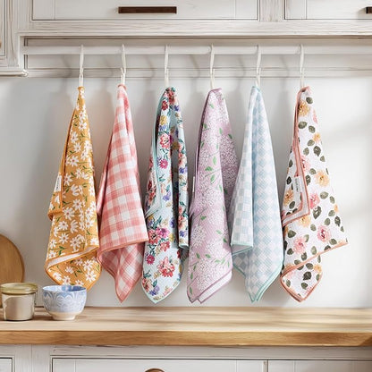 RECYCO Waffle Kitchen Towel Set of 2 - Quick Dry Microfiber Sustainable Dish Towels - Absorbent Reusable Cleaning Tea Towels - Lightweight Hand Towels,16”x 28”, Cuckoo Checker