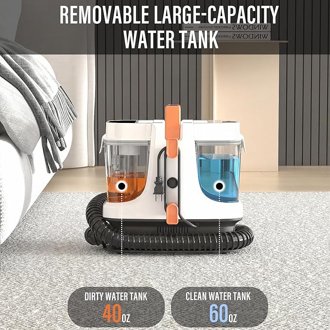 Starrybot Portable Carpet & Upholestery Cleaner Machine for Pets, Spot, Stain,Couch Cleaner Machine with 15Kpa Powerful Suction,Car/Auto Detailer(white)