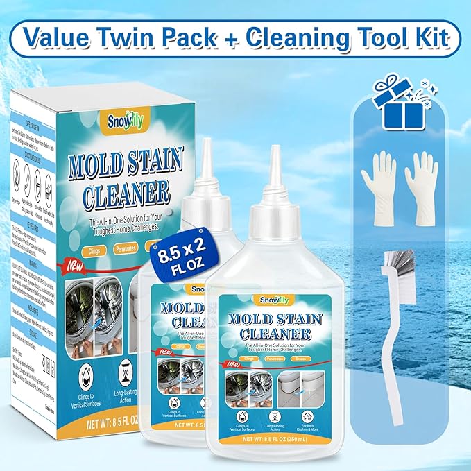 Mold Stain Home Remover Gel,16.9 Fl Oz Heavy-Duty Household Cleaner for Washing Machine Gasket,Grout Caulk, Bathroom,Bathtub,Refrigerator Strips,Front Load Washer Gasket, Grout Cleaner,Toilet gap