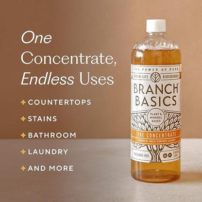 Branch Basics Concentrate (33.8 oz) + Oxygen Boost (4 lbs) | Multi-Surface All Purpose Cleaner Concentrate + Natural Stain Remover, Grout Cleaner | Human-Safe, Fragrance Free