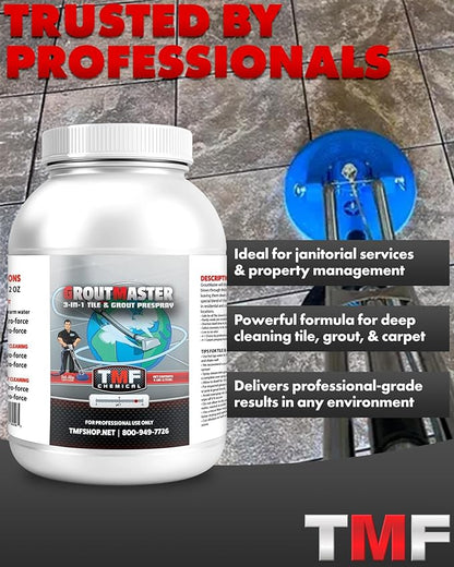 GroutMaster Tile & Grout Cleaner – Fast-Dissolving Powdered Solution for Deep Cleaning Concrete Stains, Grease, & Tough Stains, Ideal for Residential & Commercial Use, 6.5 lbs