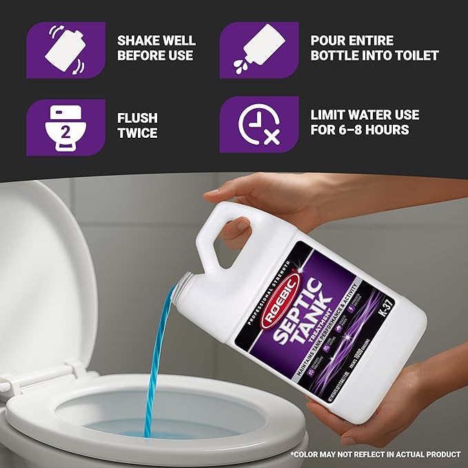 Roebic K-37-H Septic Tank Treatment: 64-Ounce, Promotes Efficient Breakdown, Reduces Odors, Prevents Clogs for Smooth Septic System Operation