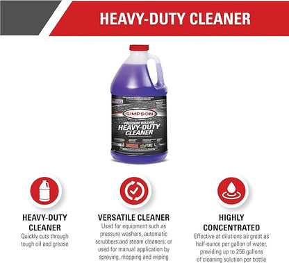 Simpson Cleaning 88282 Cleaner, Concentrated Soap Solution for Pressure Washers and Spray Bottles, Use on Concrete, Vinyl Siding, Appliances, Windows, Cars, Fences, Decks, Purple, 1 Gallon