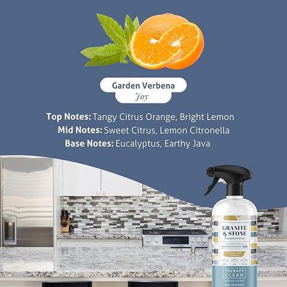 Therapy Granite Cleaner & Polish (2 Pack) - Granite Countertop Cleaner for Marble, Soapstone, Quartz, Quartzite, Slate, Limestone, Corian, Laminate, Tile Countertop, Headstone
