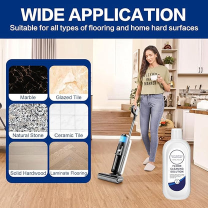 Multi-Surface Floor Cleaning Solution Compatible with Tineco Vacuum Mop, Cleaner Refill for All Mopping Robot Vacuums and Cordless Wet/Dry Mops (4 Bottle Pack, Original)