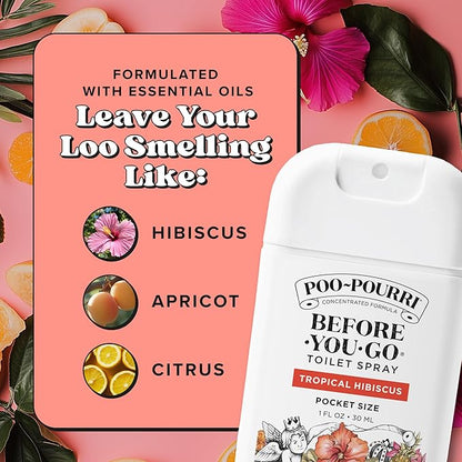 Poo-Pourri Before-You-Go Pocket Toilet Spray, Travel Essentials, 1 Fl Oz, Spring Variety 3 Pack, Each Up to 50 Uses, On-The-Go Bathroom Odor Deodorizer with Essential Oils, TSA Approved Size, 3 Scents