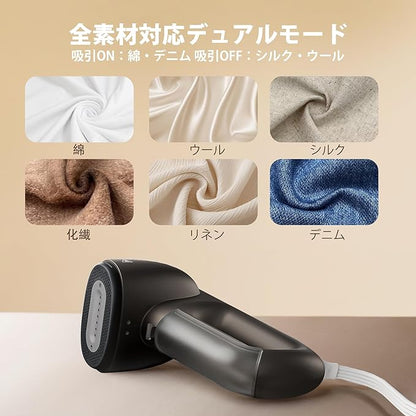 Neakasa Magic 1 Vacuum Steamer, Handheld Travel Garment Steamer for Clothes, 2300Pa Suction for Clothes Grips, Steamer Iron 2 In 1, For 110-120V Use (Grey)