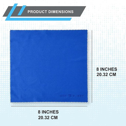 Eco-Fused Microfiber Cleaning Cloth - 8 x 8 Inch Microfiber Cloth - Pack of 5 Lens Cleaning Wipes - Cleaning Cloth for Glasses, Eyeglasses, Camera Lens & Phones