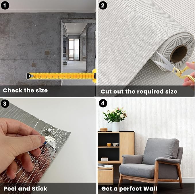 3D Wall Panels Peel and Stick – 2pc X 23.82"x110" PVC Faux Travertine Texture, Self Adhesive Waterproof Wall Covering, DIY Accent Wall, Sofa Background Backsplash & Modern Home Decor, Covers 36 sq.ft