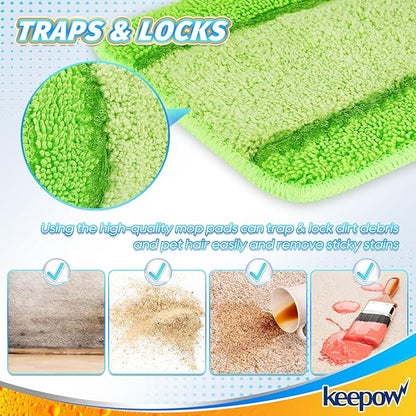 6 Pack Upgraded Spray Mop Refills for Libman Freedom Spray Mop, Washable Microfiber Spray Mop Replacement Head, 6 Count Reusable Mop Pads