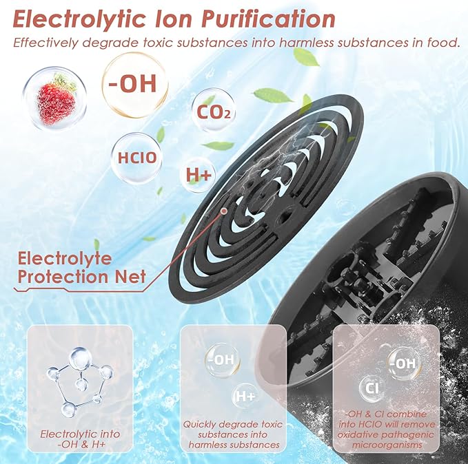Cudinham Fruit and Vegetable Purifier Cleaner Washing Machine Upgraded Capsule Shape Disinfection OH-ion Purification Technology for Cleaning Grains Rice Meat Seafood, Pink
