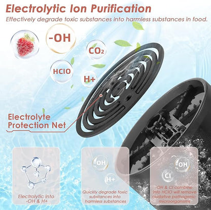 Cudinham Fruit and Vegetable Purifier Cleaner Washing Machine Upgraded Capsule Shape Disinfection OH-ion Purification Technology for Cleaning Grains Rice Meat Seafood, Pink