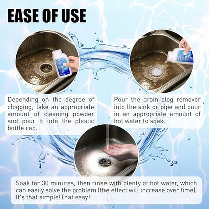 Pipeline Dredging Agent Sink Drain Cleaner - Powerful Quick Cleaning Drain Toilet Cleaner Tool, Unclog Toilet Clog And Kitchen Sink Pipe Unblocker Powder (2pc)