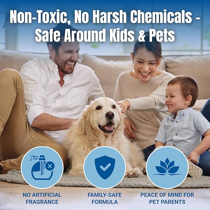 Bioclean Pet Carpet Cleaner & Deodorizer – Eliminates Pet Urine Smell, Stain & Odor Remover, No Residue, Made in USA – 1 Gallon
