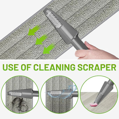 Spray Mop for Floor Cleaning - Wet Dry Hardwood Floor Mops with 3 Microfiber Washable Pads for Swiffer Powermop - Flat Mop with Sprayer for Tile Wood Laminate Vinyl Marble Kitchen