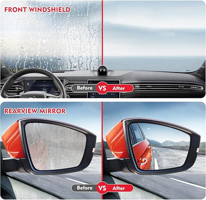Automotive Oil Film Cleaning Brush with Reusable Foam Sprayer, Upgraded Antifog Glass Cleaning Board, Glass Oil Film Remover for Car Windows & Windshields, Versatile Car Glass Cleaner Brush (White)