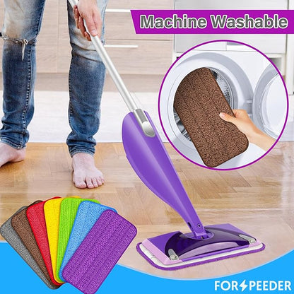 Reusable Mop Pads for Swiffer WetJet, Wet Pads Refills for 12'' Spray Mop, Microfiber Refill Machine Washable Up to 100+ Floor Cleaning for All Kinds of Floor Types, 7 Pack