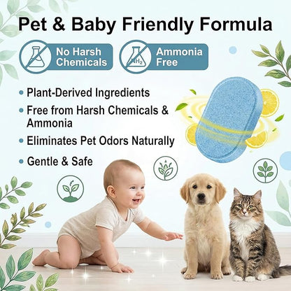 Floor Cleaning Tablets: 1 Tab = 2l Pre-Measured Solution, Streak-Free & Non-sticky for Barefoot Clean, Protects & Shines All Floors, Zero-Plastic & Space-Saving, For Mops & Robot Vacuums (2set)