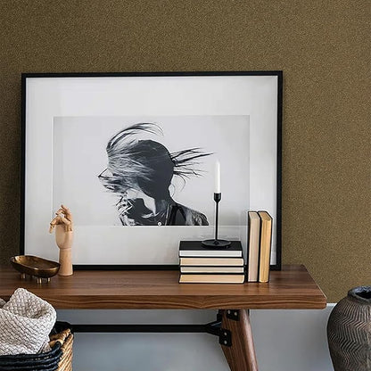 HeloHo Dark Gold Peel and Stick Wallpaper 118"X15.7" Solid Golden Bronze Matte Textured Wall Paper Modern Self Adhesive Removable Waterproof Contact Paper for Living Room Bedroom Decor