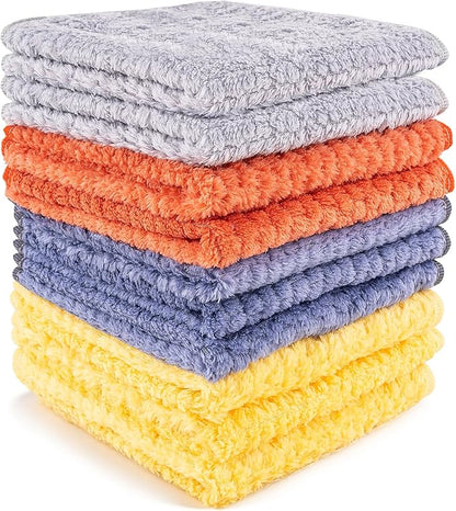 Microfiber Cleaning Cloth,10 Pack Cleaning Towels for Dish Drying Washing, 12"X12" Soft Absorbent, Streak-Free, Lint-Free, Reusable Microfiber Cloth Rags for Car, House, Kitchen(Assorted Color)