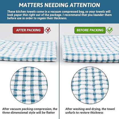 Nialnant 8 Pcs Kitchen Dish Rags,100% Cotton Soft Absorbent Quick Drying Dish Cloths for Kitchen,Washing Dishes,Cleaning rags-11 x 11In