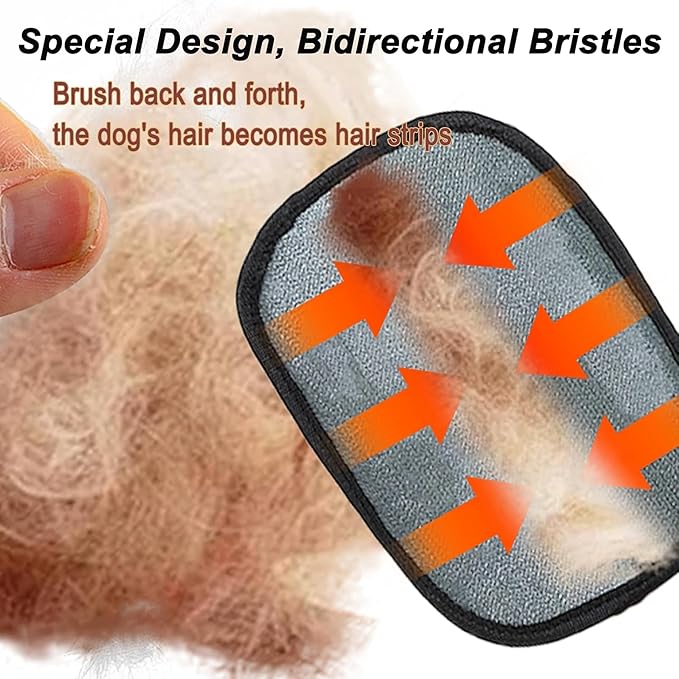 Pet Hair Removal Glove for Dogs & Cats – Upgraded Reusable Electrostatic Fur Remover Tool for Clothing, Furniture, Couch, Carpet, and Car Seats, 2 Pack.