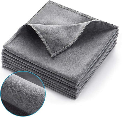 ZHIDIAN Screens Cleaning Microfiber Suede Cloth, 8Pack Streak Free Lint Free Large Rag for Car Screen, TV, Computer, Camera Lenses, Phones, Electronics Devices & All Delicate Surface, 12x12in