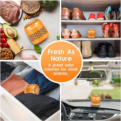 Purriko Refrigerator Deodorizer,Lasts up to 10 Years,Refrigerator Odor Eliminator,Fridge Deodorizer,More Effective Than Baking Soda Bamboo Air Purifying Bags,Orange