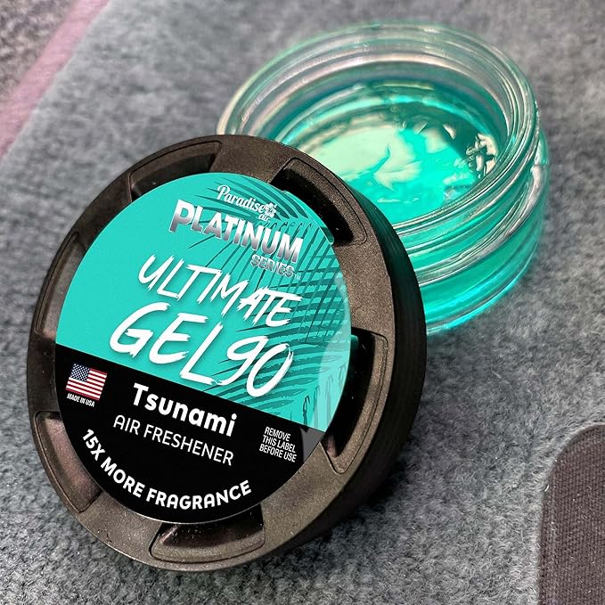 Paradise Air Platinum Series Ultimate Gel 90 Air Freshener, Net Weight 30g, Tsunami (4 Pack)
