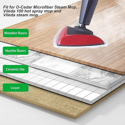 3 Pack Microfiber Steam Mop Replacement Refill Refills Triangle Mop Pads Fit for Steam Mop Cleaner,White Mop Replacement