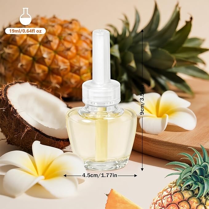 Plug In Air Freshener Refills for Home, Hawaiian Scent Refills for Bathroom、Kitchen, 6 Count Plug-in Refill, Compatible with Air Wick & Glade, Not Include Glade Plus