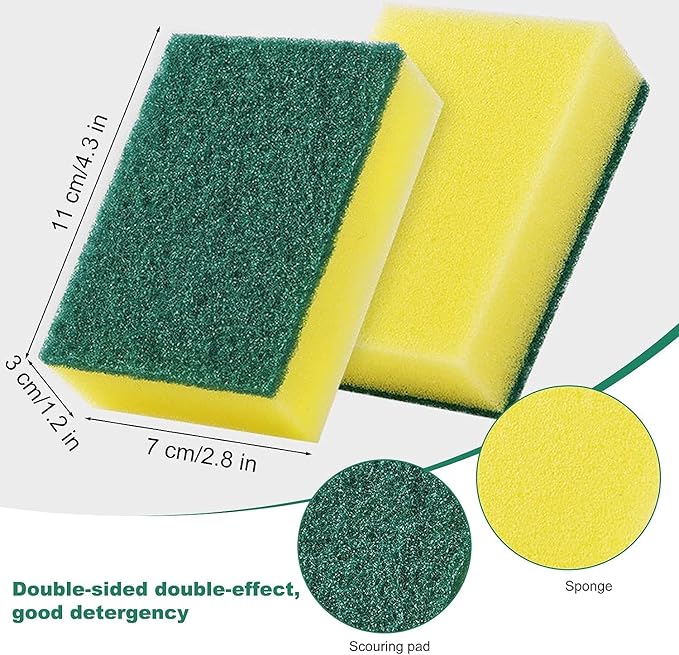 Individually Wrapped Sponges, Kitchen Dishwashing Sponge Bulk, Non Scratch Dishes Scouring Pad Dishcloth, Odor-Free Sponge Wipes for Household Cleaning Dishes Travel Apartments (1000 Pack)