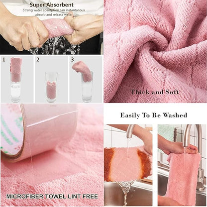 20 Pack Kitchen Cloth, Microfiber Dish Towels Washcloths, Super Absorbent Coral Velvet Dishtowels, Premium Cleaning Cloths,Non-Stick Oil Quick Dry Dish Towels, Soft Tea Towel, Table Cleaning Cloths.