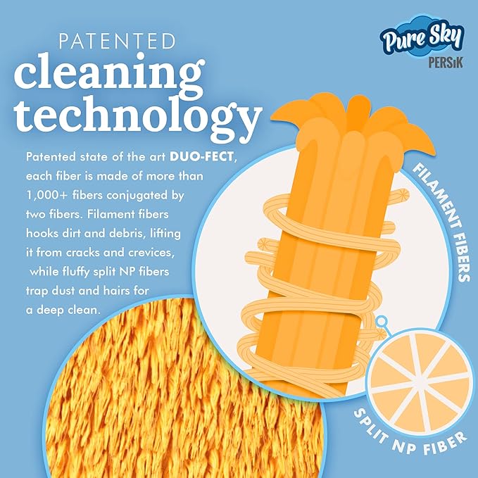 persik Pure-Sky Microfiber Glove Dusting Mitt - Just Add Water No Detergents Needed - Ultra Microfiber Cleaning Cloth Glove - Use for Cleaning Furniture, Home - 2 Pack