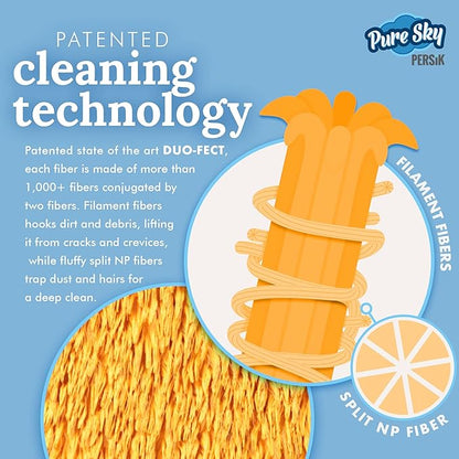 persik Pure-Sky Microfiber Glove Dusting Mitt - Just Add Water No Detergents Needed - Ultra Microfiber Cleaning Cloth Glove - Use for Cleaning Furniture, Home - 2 Pack