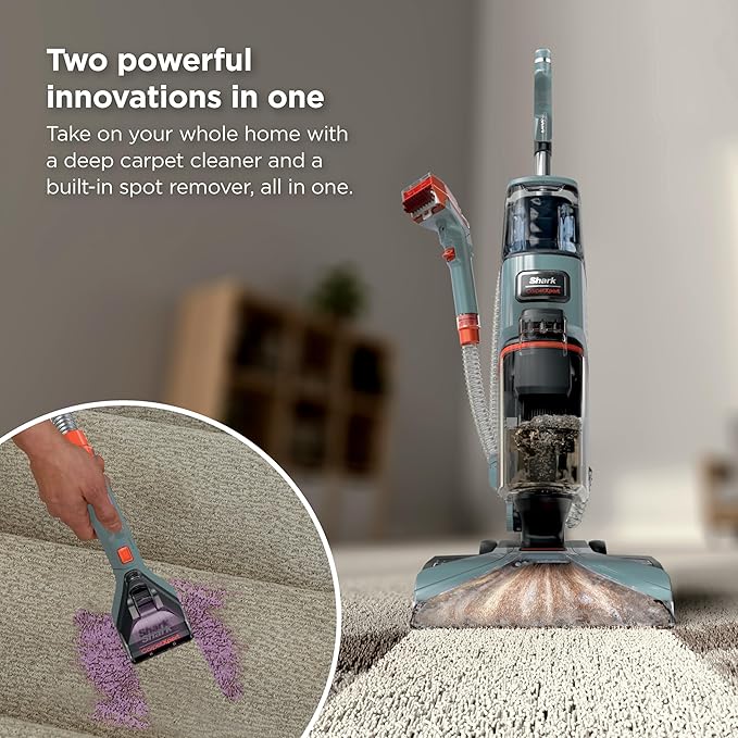 Shark CarpetXpert | Upright Carpet, Area Rug & Upholstery Cleaner | Carpet Shampooer with Handheld Spot & Stain Eliminator | 3 Cleaning Tools | Slate Green | EX151