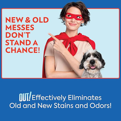OUT! PetCare Pet Odor & Stain Remover Spray, Carpet & Floor Cleaner, Deodorizer for Dogs & Cats, Made in USA, 32 fl oz (2 Pack)