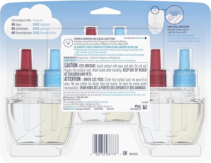 Febreze Plug with Fade Defy Technology Air Freshener - New Limited Edition - (1Packs of the 3 refills) each refill 0.87 fl oz Refill (3) of 0.87 fl oz Refills (Berry & Bramble)